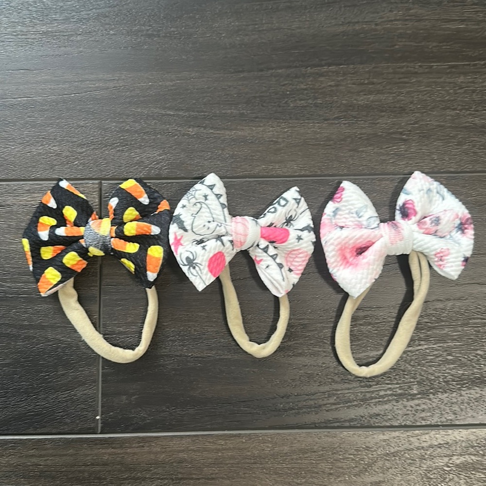 Bundle of nylon baby girl headband bows